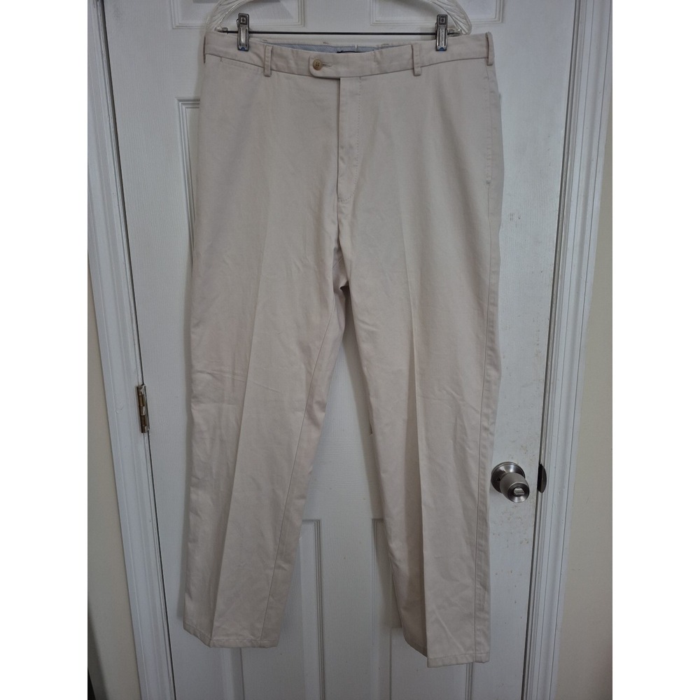 Peter Millar Mens 36 Pima Cotton Chino Pants Tan Flat Front‎ Straight MC00B84